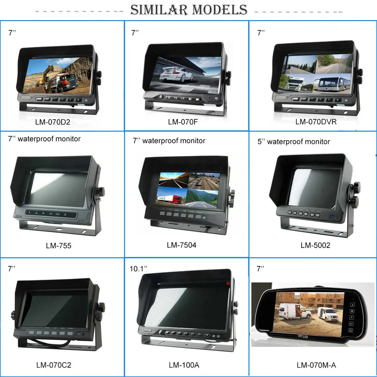 tft lcd mirror image monitors free sample