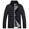 2019 New Style Winter Jacket Mens Cotton Padded Warm Thick Jacket Stand Collar Male Solid Parka Coat Sale 5XL Factory
