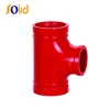 Durable ductile iron grooved end fittings thread tee