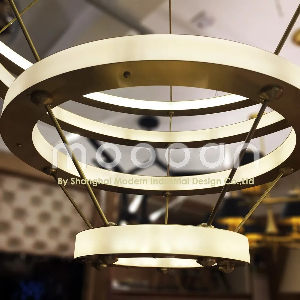 Moderne opknoping gouden grote messing koper art deco cirkel led ... Slaapkamers toepassing gekleurde
