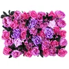 roll up artificial silk rose flower wall backdrop panel for decoration