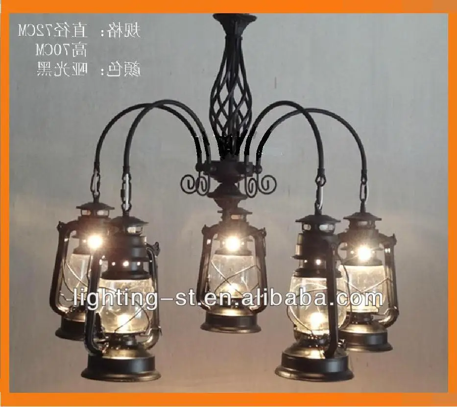 Vintage Kerosene Lantern Chandeliers Archaize Drop Light Vintage Kerosene Lantern Chandeliers Archaize Drop Light Lighting Fixture Fixtures Europe Type Restoring
