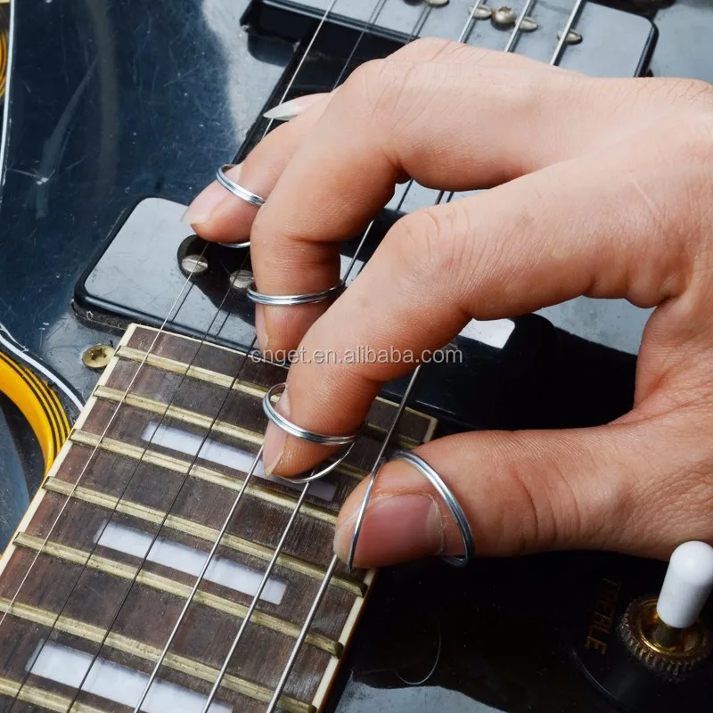 4 Set Guitar Finger Picks Finger style Plectrum Thumb Fingerstyle Silver Golden 