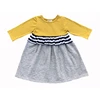Baby girl cotton skirt stitching skirt long sleeve pleated dress