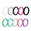 Comfortable Antibacterial Custom Logo Silicone Finger Wedding Ring