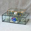 Rectangular clear glass storage box keepsake immortal flowers glass flower boxes