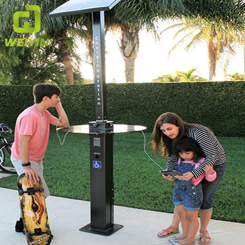 Smart Solar Mobile Phone Charging Station for Parks, View phone