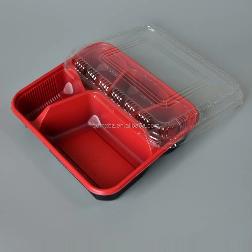 5 Compartment Disposable Plastic Fast Food Containers With Divider For