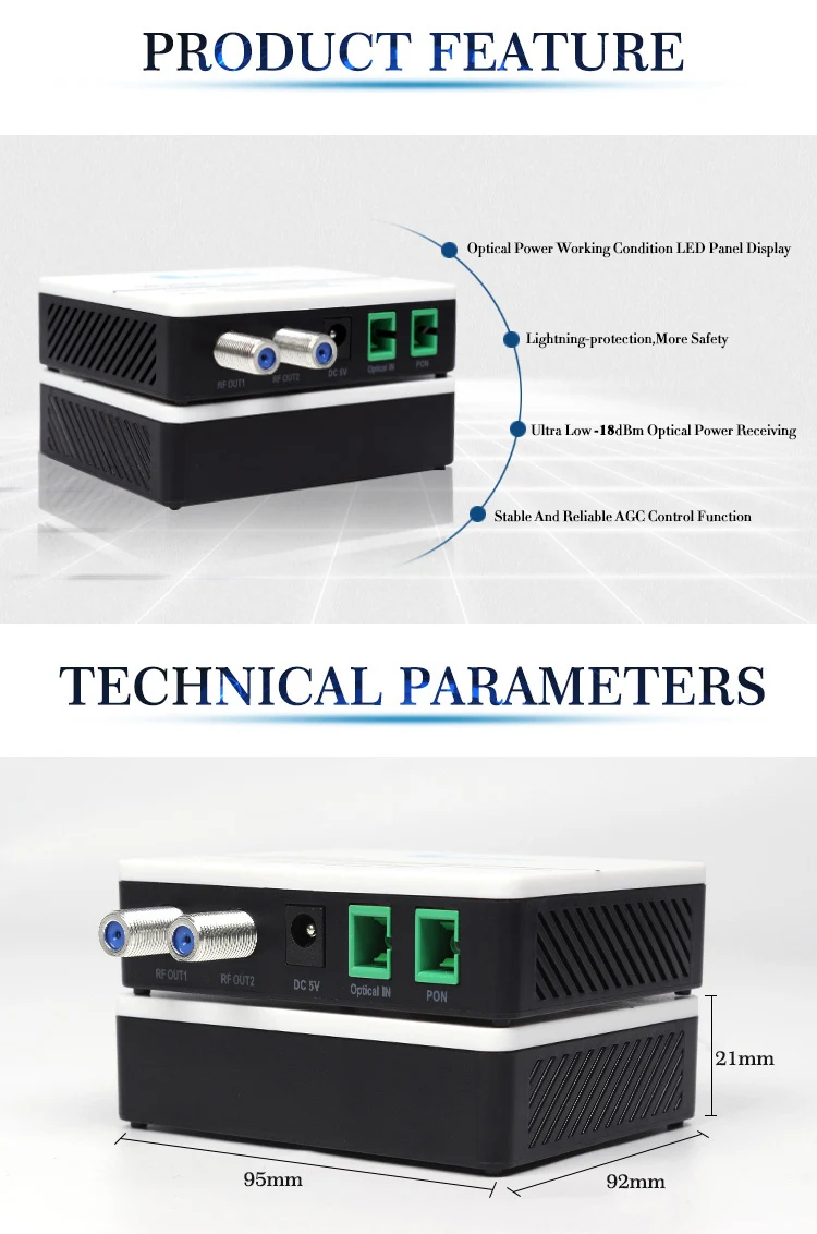 Fullwell Active Fwr8610rw Ftth Catv Active Node Fiber Optical Receiver