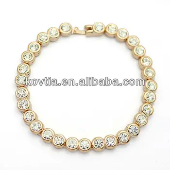 Charm Bracelet For Christmas 18 Carat Gold Plated White Crystal Charm Bracelet For Christmas 18 Carat Gold Plated White Crystal Beaded Bracelets