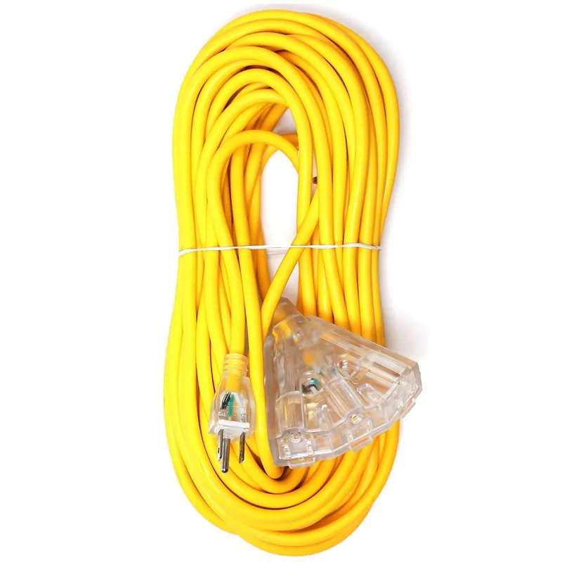 Outdoor 100 Ft Extension Cord With Waterproof And Indicator Technology