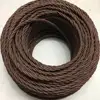 3 Core Electrical Twisted Wire Gold/Brown/Black Antique Braided Fabric Electric Lamp Cable Flex Light Cord