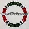 Red and white Maasai Beaded Bangle - Kenya