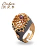 Hollow Nest Design Gold Plated 925 Sterling Silver Ring with Amethyst