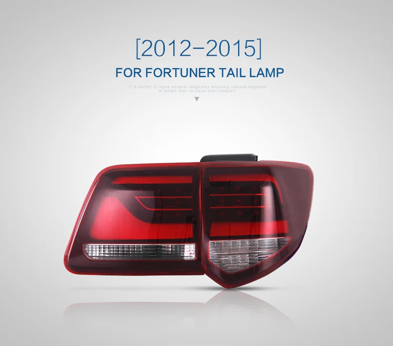China VLAND Factory for Fortuner taillight for 2012 2013 2014 2015  2016 for FORTUNER LED tail light wholesale price