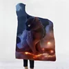 Export Quality Watercolor Animal Shaped Polyester Hooded Adult Blanket With Hood Polyester