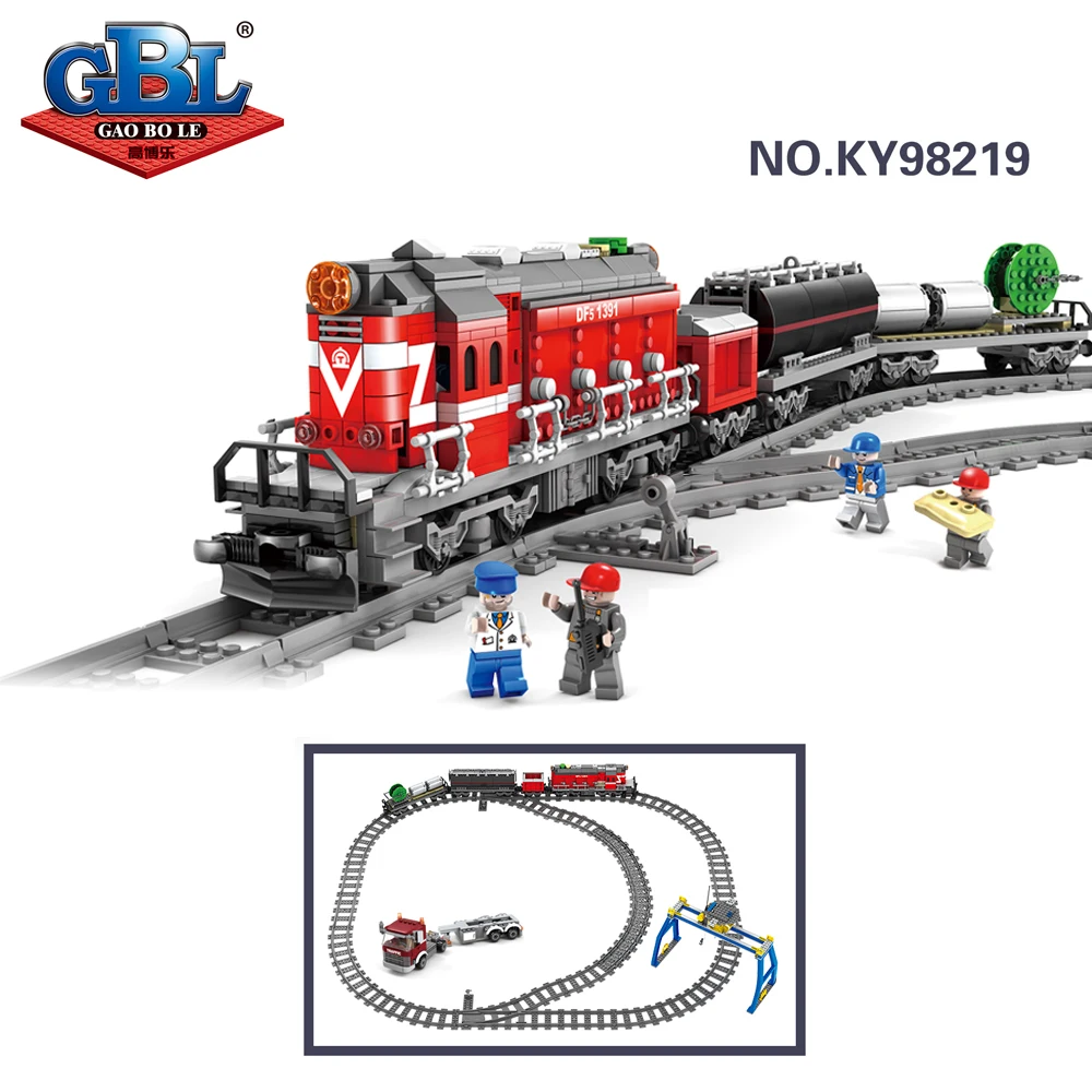 Bausteine KY-98253 Dampflokomotive Schienenzug Modell Spielzeug OVP 1270PCS 