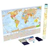 Scratch Off World Map Poster with 232 World Flags U.S. States and Canadian Provinces Outlined Perfect for Travelers