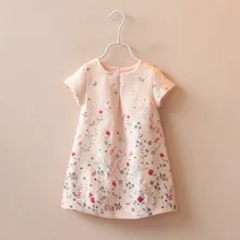 Summer Kids Baby Children s Roupas Dresses Flora Short Sleeve O Neck Princess Girls Dress vestidos