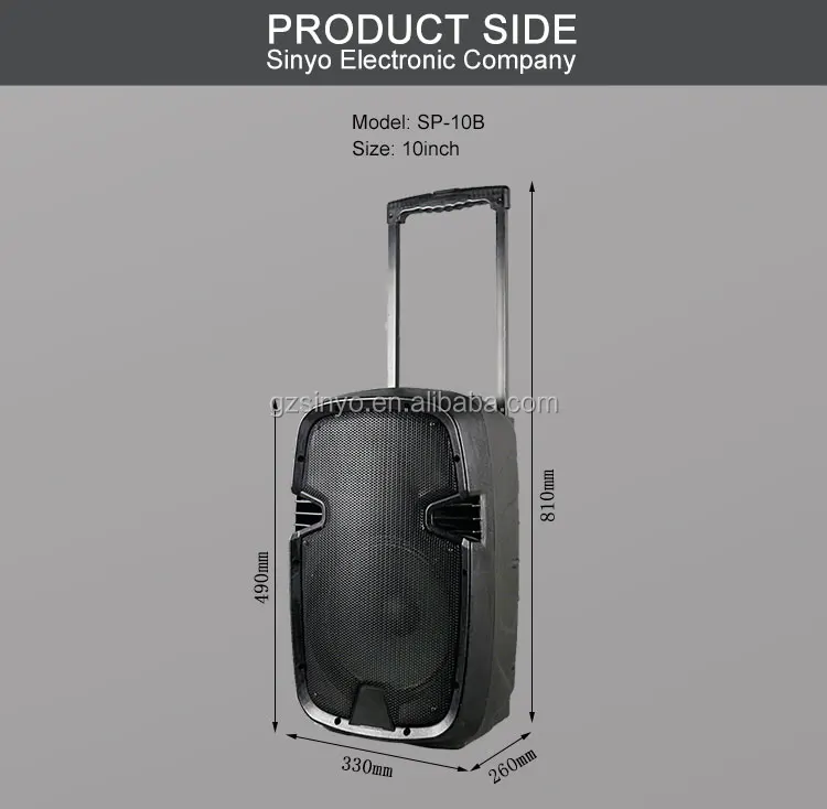 10 Inch Karaoke Ibastek Portable Trolley Speaker With Battery And