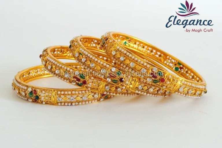 Indien ethnique plaqué or bracelet,Gros kundan polki bracelet,De Mariage porter bracelet