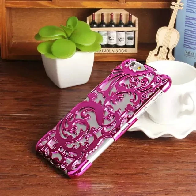 New coming mix color Elegant Hollow Out Mental Hard Case For iphone 6 plus