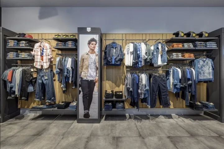 clothing retail store wooden display cabinet for jeans display
