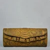 Luxury brown python clutch bag women snake leather evening bag