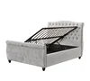 Seattle Chenille Fabric Upholstered Alton Button Storage Side Lift Opening Bed