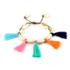 Summer Bohemia Vintage Natural Sea Shell Bracelet Handmade Multicolor Tassel Braided Bench Bracelet Jewelry for Women