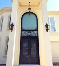 Arche sup&eacute;rieure en fer forg&eacute; double fran&ccedil;ais portes d'entr&eacute;e ext&eacute;rieure en fer portes d'entr&eacute;e