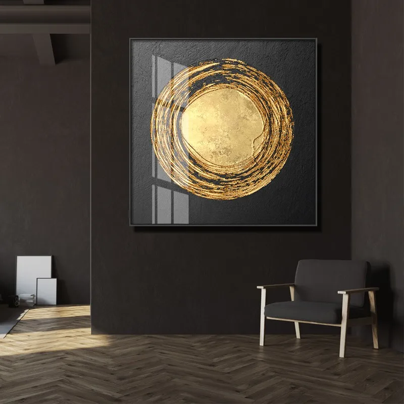 3d-printing Modern Abstract Canvas Wall Art Hand Painted Gold Foil ...