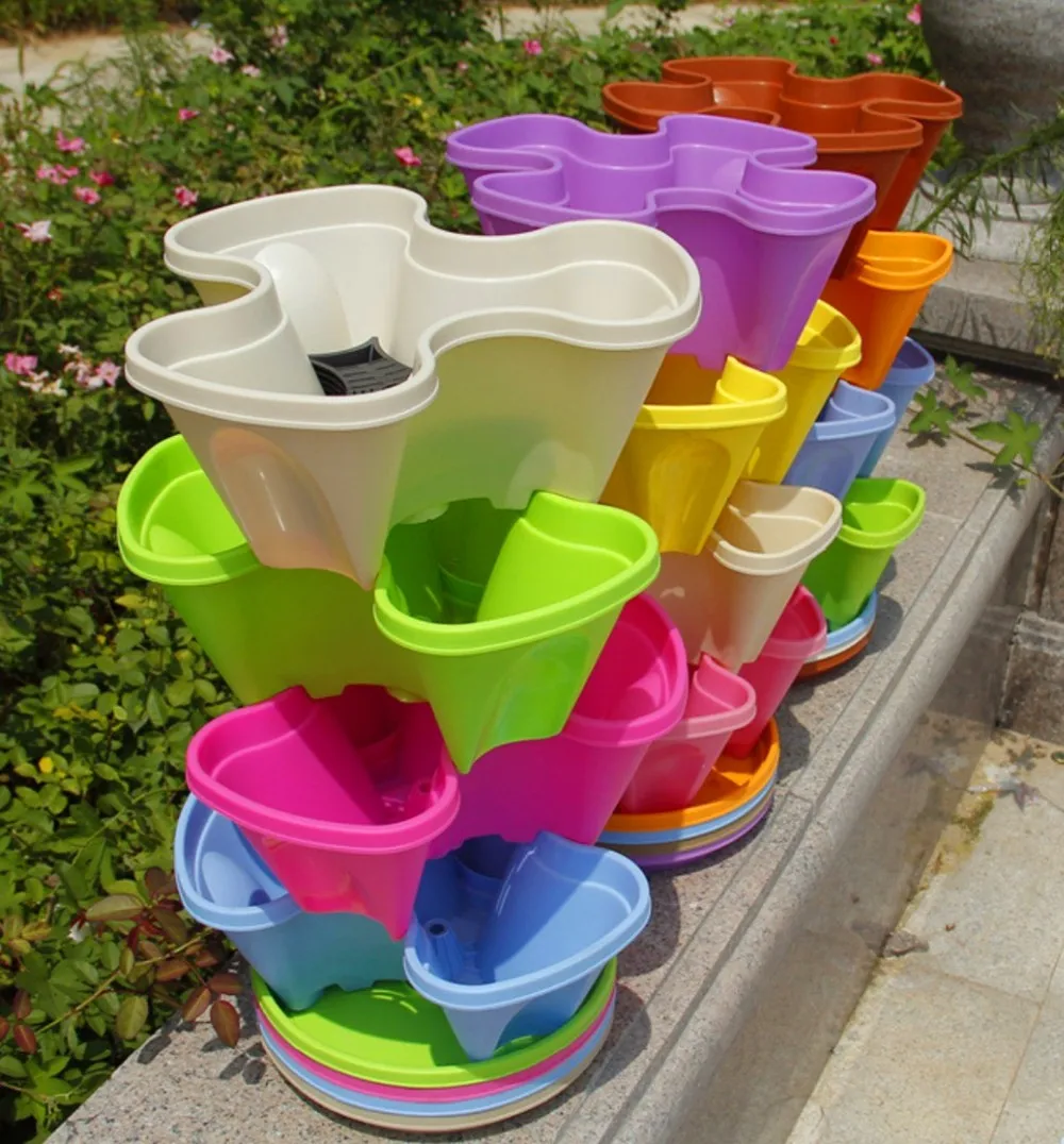 Stackable Plastic Flower Pots Strawberry Pot For Garden Buy Strawberry Pot,Hot Sale Plastic