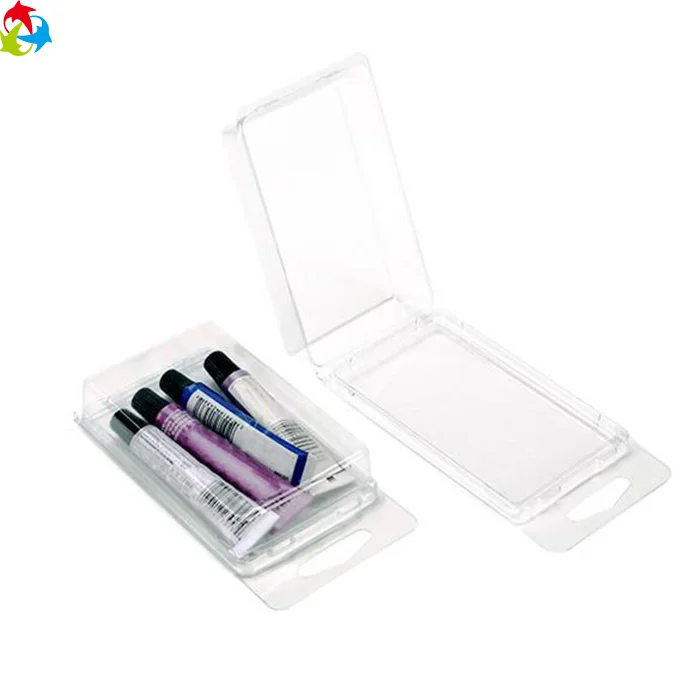 Custom Durable Plastic Clear Clamshell Box For Retail Hanging Displays