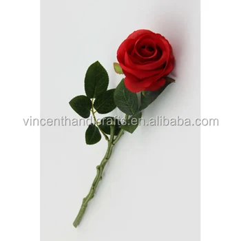 Artificial Single Red Rose Flower Bouquet Fake Flower For Home