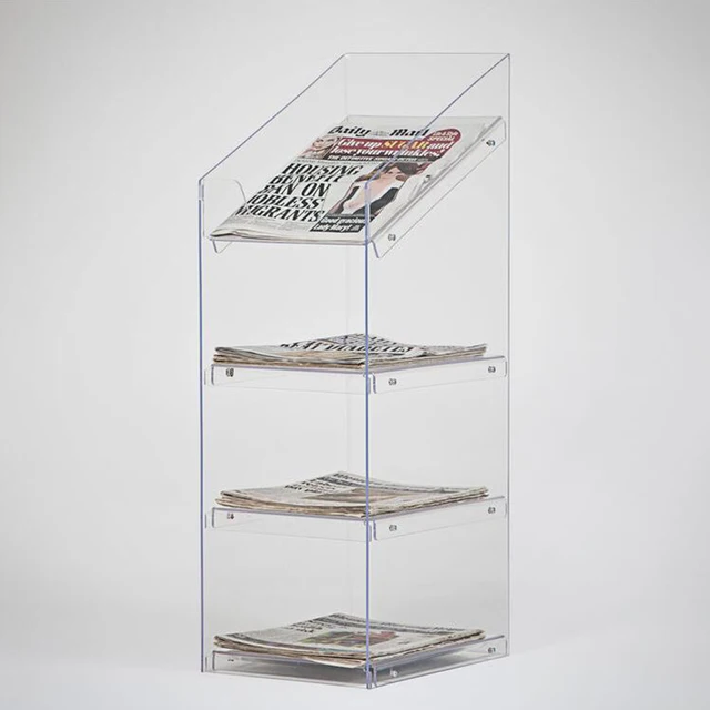 office furniture magazine holder detachable acrylic newspaper display rack newspaper rack for office35 for