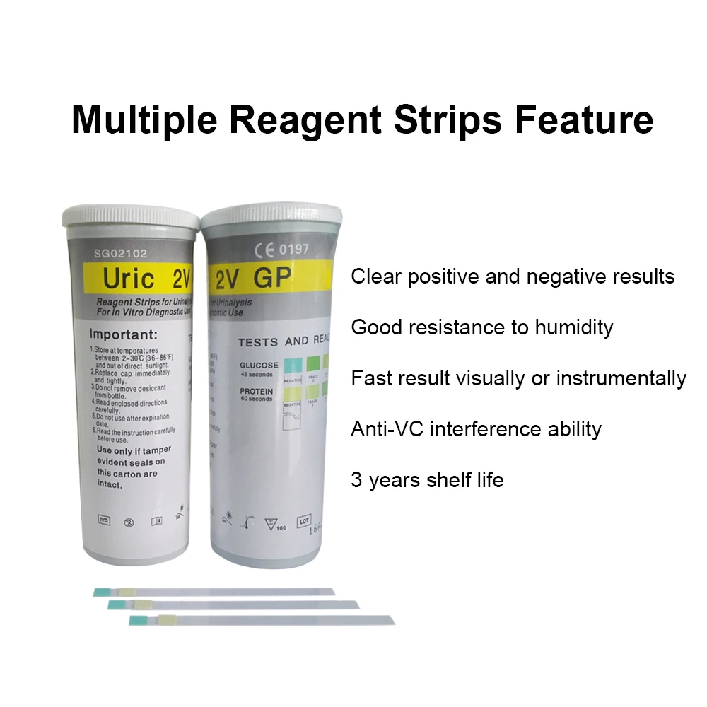 Urine test paper 2 parameters urine reagent test strips glucose protein