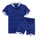 2016 new Collared Summer Sports Football Soccer Jerseys Pants Suit Set Men Short Sleeve Blank Uniforms
