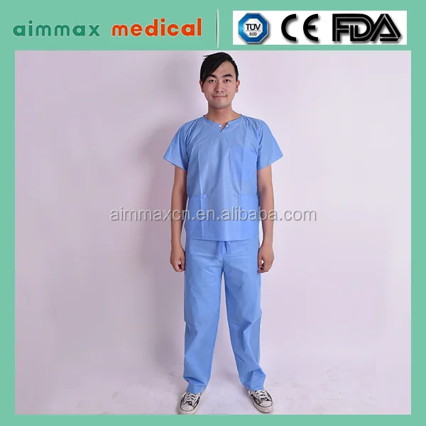 Disposable Patient Pyjamas Coat,Garment,Buttondown Ruffled Blouse For