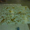 JS MP-LB02 Continuous Design Glass Mosaic Wall Tile Golden Leaf Mosaic Pattern Bird Mosaic Pattern