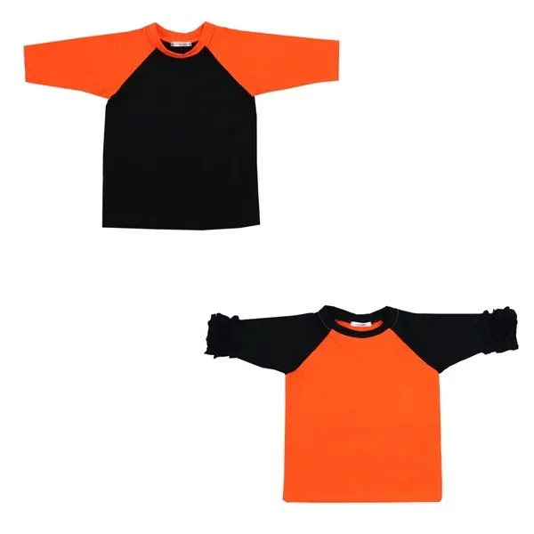 orange and black raglan shirt