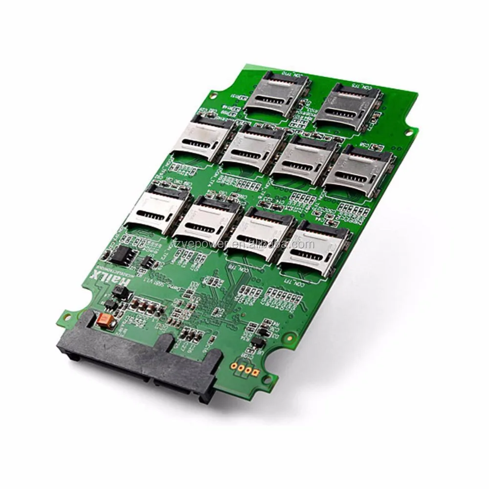 10x Mcro TF SD Memory Card to SATA SSD Adapter with Raid Quad SATA Converte...
