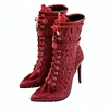 Fashion Design Faux Leather High Heel Ladies Ankle Boot