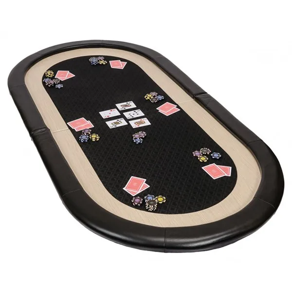 72 Inch Oval Foldaway Poker Table Top With Bumper Surround And