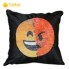 100% polyester latest design change emoji expression mermaidsequin pillow case
