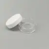 Spot 5g plastic white cap cream jars nail art beads sequins flash powder filling storage container cosmetic sample empty jar