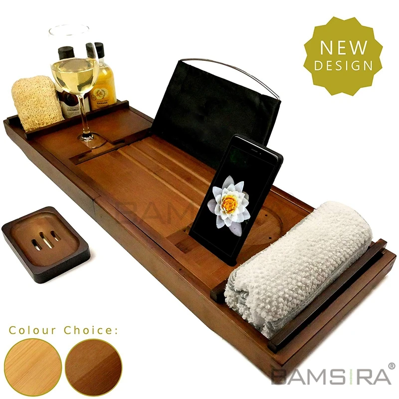 Bamboo Luxury Bath Tub Caddy Tray (dark Brown) Buy Bamboo Bathtub