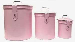 Vintage Shabby Chic Canister Set Kitchen Storage Canisters Vintage Style Canister Set Kitchen Storage Canisters E1 Decorative Containers Shabby Chic Pink Enamel