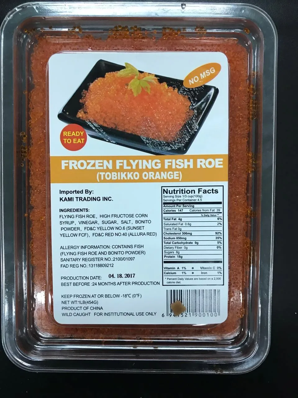 Frozen Sushi Red Flying Fish Roe Tobiko Buy Tobiko,Fish Roe,Flying