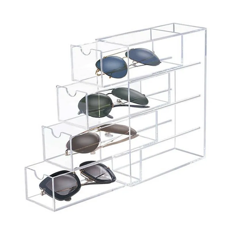 Acrylic Glasses Display Box 4 Drawers Sunglasses Stand Organizer
